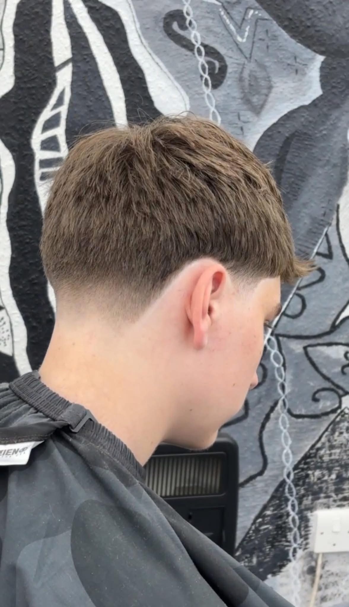 Close-up of a neat taper fade